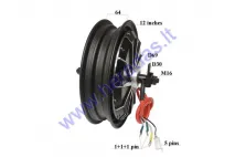 Electric motor scooter rear tyre with engine 12 inches 72V 2000w