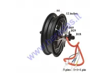 Electric motor scooter rear tyre with engine 12 inches 72V 3000w