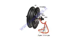 Electric motor scooter rear tyre with engine 12 inches 72V 3000w