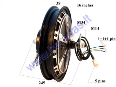 ELECTRIC MOTOR SCOOTER REAR TYRE WITH ENGINE 16 inches 60V 1kW for EPICO