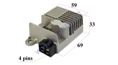 Elektrinio motorolerio įtampos konverteris 60V/12V   MIKU MAX INPUT 48/64V Output 12V 10A