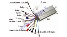 Elektrinio motorolerio  kontroleris 72V 2000W sinusinis Sine Wave