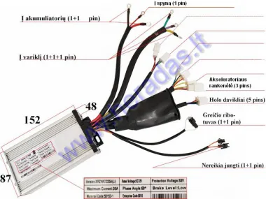 CONTROLER FOR ELECTRIC SCOOTER 72V 2000W fit to HAWK with Lithium bateries