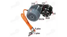 Elektrinio motorolerio, motociklo, keturračio variklis su reduktoriumi 60V 1000W tinka HIMOTO HM3