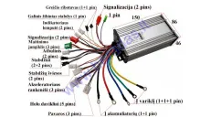 Elektrinio motorolerio, motociklo,paspirtuko kontroleris 60V 30A 1000W sinusinis 12 tube