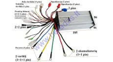 Elektrinio motorolerio, motociklo,paspirtuko kontroleris 60V 35A sinusinis 15 tube  2000W