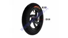 Elektrinio motorolerio priekinis ratas su padanga R10 14x2.50  64-254  60/100 R10