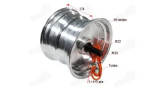 Electric motor of electric scooter, wheel aluminum 10 inches 60V 1500W fits HIMOTO HM2
