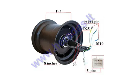 ELECTRIC MOTOR SCOOTER ELECTRIC MOTOR WHEEL, FOR CITYCOCO