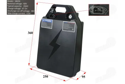 Elektrinio motorolerio skuterio, ličio jonų baterija akumuliatorius 60V  20Ah tinka CITYCOCO, HM2, HM3