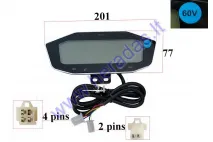 ELECTRIC MOTOR SCOOTER PANEL - SPEEDOMETER, ODOMETER, CHARGE INDICATOR 60V fits CITYCOCOES8008  3,9KW