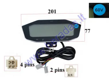 ELECTRIC MOTOR SCOOTER PANEL - SPEEDOMETER, ODOMETER, CHARGE INDICATOR 60V fits CITYCOCOES8008  3,9KW