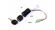 Key switch for electric motor scooter 2 pins ROCKY since 2021.10
