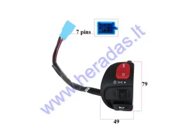 Elektrinio motorolerio šviesų/signalo/pavarų perjungimo  jungiklis MS031 MS041
