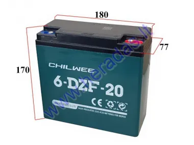 Battery for electric scooter-trike 12V 20Ah suitable for MS03,MS04EPICO,ROCKY,AIRO analoque 6DZM20