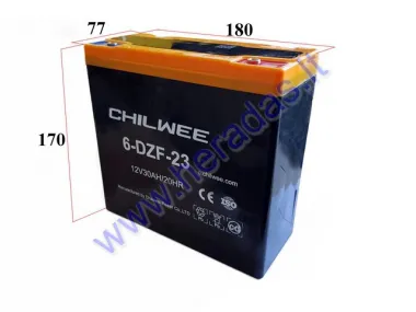 BATTERY FOR ELECTRIC SCOOTER-TRIKE 12V 30AH SUITABLE FOR MS03, MS04, EPICO, ROCKY, AIRO 6-DZF-23