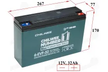 Electric scooter-tricycle battery 12V 32Ah suitable for models XD PRAKTIK2, electric machines