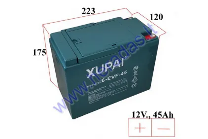 Electric scooter-tricycle battery 12V 45Ah is suitable for models KING BOX1 JL, electric machines.
