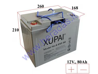 Electric scooter-tricycle battery 12V 80Ah is suitable for models KING BOX2 QL, electric machines