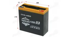 BATTERY FOR ELECTRIC SCOOTER-TRIKE 12V 23AH SUITABLE FOR MS03, MS04, EPICO, ROCKY, AIRO 6-DZF-23
