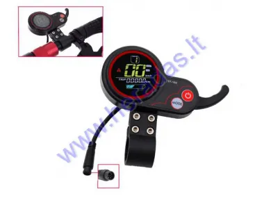 Display with throttle holder for electric kick scooter