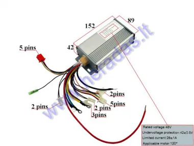 Elektrinio triračio  kontroleris 48V 500W MS03 MS04