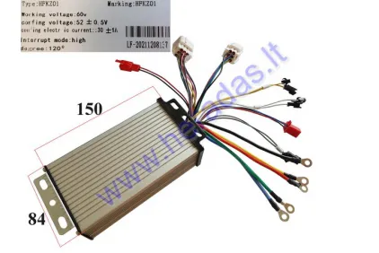 Elektrinio triračio kontroleris 60V 1000W  30A MS031,MS041 SINE WAVE 12 tube