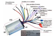 Elektrinio triračio kontroleris 60V 1000W  30A MS03,MS04 SINE WAWE 12 tube