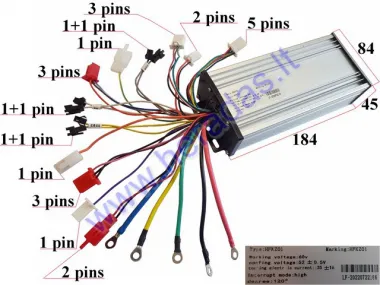 CONTROLLER FOR ELECTRIC TRIKE SCOOTER 60V 1000W 35A  MS04 or 60V system MS03 for models to 2019 not for sine wave engines. HFKZ01