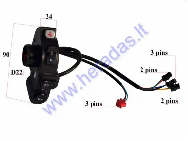 Electric tricycle scooter emergency switch, lights, turns, signal PRACTIC1 Practic2