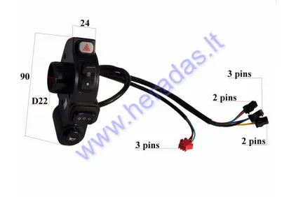 Electric tricycle scooter emergency switch, lights, turns, signal PRACTIC1 Practic2