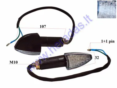 Elektrinio triračio motorolerio posūkių žibintų kompl  LED . 2 vnt. PRAKTIK1,2 E žymėjimas