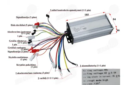 Elektrinio triračio MS01 MS03 kontroleris 48V 1000W