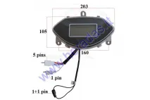 DASHBOARD WITH SPEEDOMETER FOR ELECTRIC TRIKE SCOOTER for 48-60V sistem