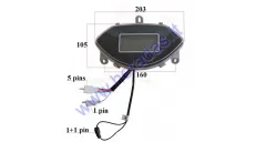 DASHBOARD WITH SPEEDOMETER FOR ELECTRIC TRIKE SCOOTER for 48-60V sistem