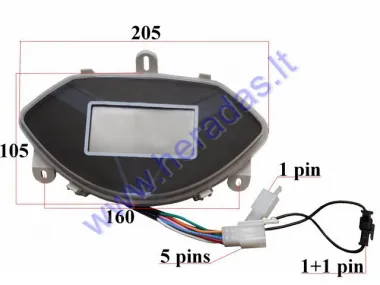 DASHBOARD WITH SPEEDOMETER FOR ELECTRIC TRIKE SCOOTER for 60V sistem