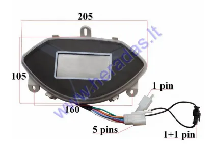 Elektrinio triračio MS03 MS04  prietaisų  skydelis ,spidometras   60V sistemai