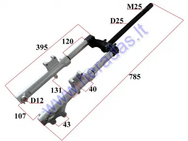 Front fork with hydraulic brakes for electric trike scooter MS03 MS04 models from 2023 years