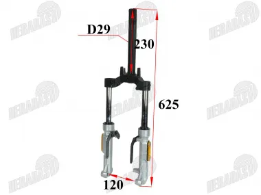Elektrinio triračio priekinė šakė tinka PRAKTIK2 EKO