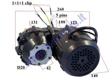 ELECTRIC TRIKE SCOOTER ENGINE WITH TRANSMISSION GEARBOX 60V   MS03 SINE WAWE 12 tube fits with suitable controler