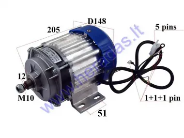 Elektrinis bešepetėlinis  keturračio  variklis 1000W 48V 600r/min 18A