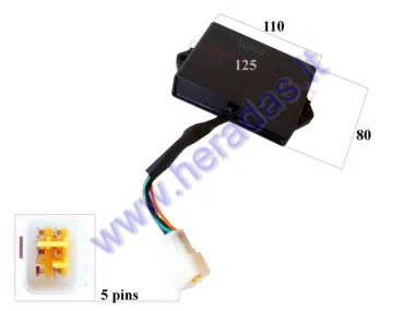 Elektroninis uždegimas CDI 5 kontaktų ATV keturračio motociklo,kartingo  pastovios srovės Jianshe JS 400cc JS400