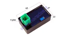 Elektroninis uždegimas CDI 6 kontaktų motorolerio 4T reguliuojamas pagal laikrodžio rodyklę Baotian