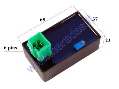 Elektroninis uždegimas CDI 6 kontaktų motorolerio 4T reguliuojamas pagal laikrodžio rodyklę Baotian