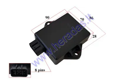 Elektroninis uždegimas CDI 8 kontaktų ATV keturračio motociklo JT161120 FS300 LH300 9000RPM apsukos Linhai 300cc