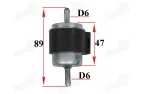 Fuel filter gasoline for motorcycle, moped, scooter fits RUBI50, FLASH50