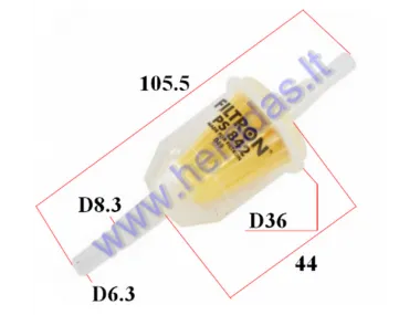 Fuel filter universal 6mm