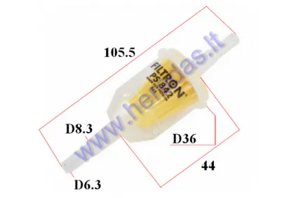 Fuel filter universal 6mm