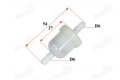 Fuel filter universal 6mm