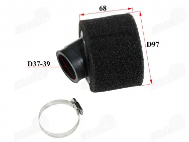 Air filter for ATV quad bike D38MM 45 DEGREE ANGLE